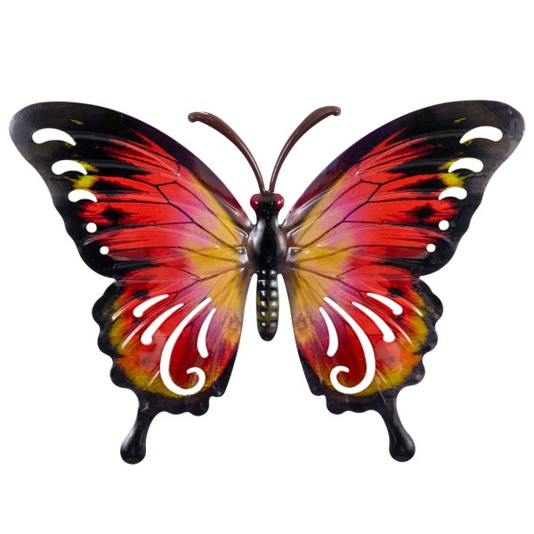 Wanddeko Metall 37cm Butterfly ORANGE ALBATROSS