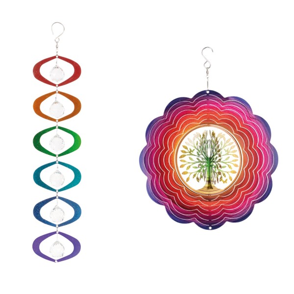 3D Tree + Crystal Rainbow Chain OVAL