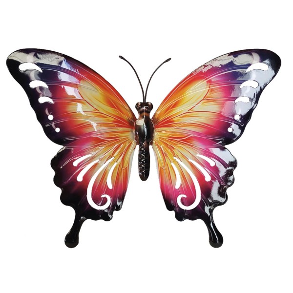 Wanddeko Metall 37cm Butterfly PURPLE-SHOT COPPER